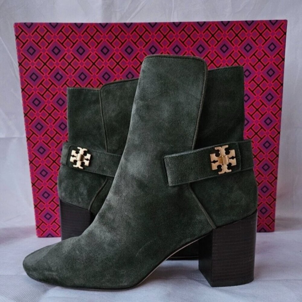 Tory Burch Leccio Kira Bootie Tory Burch Kira Suede Booties- Green Tory Burch